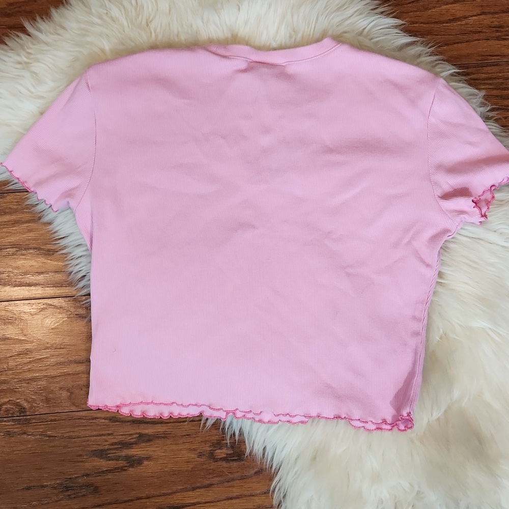 A. LAB Urban Outfitters Baby Pink Cutout Crop Top - Picture 2 of 4